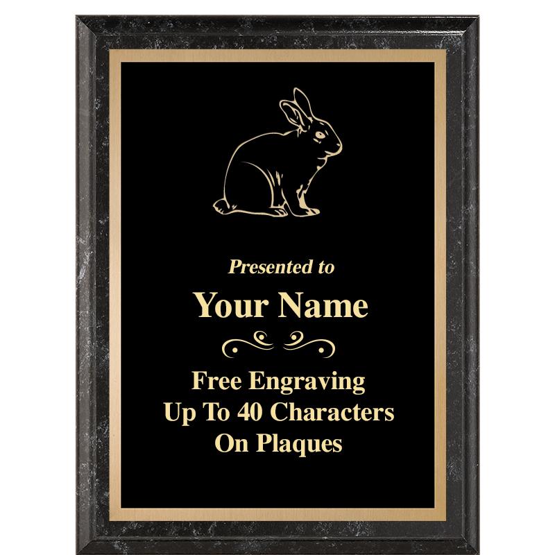 6X8 BLACK MARBLEIZED PLAQUE