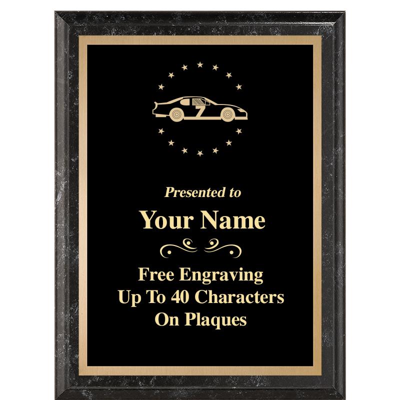 6X8 BLACK MARBLEIZED PLAQUE