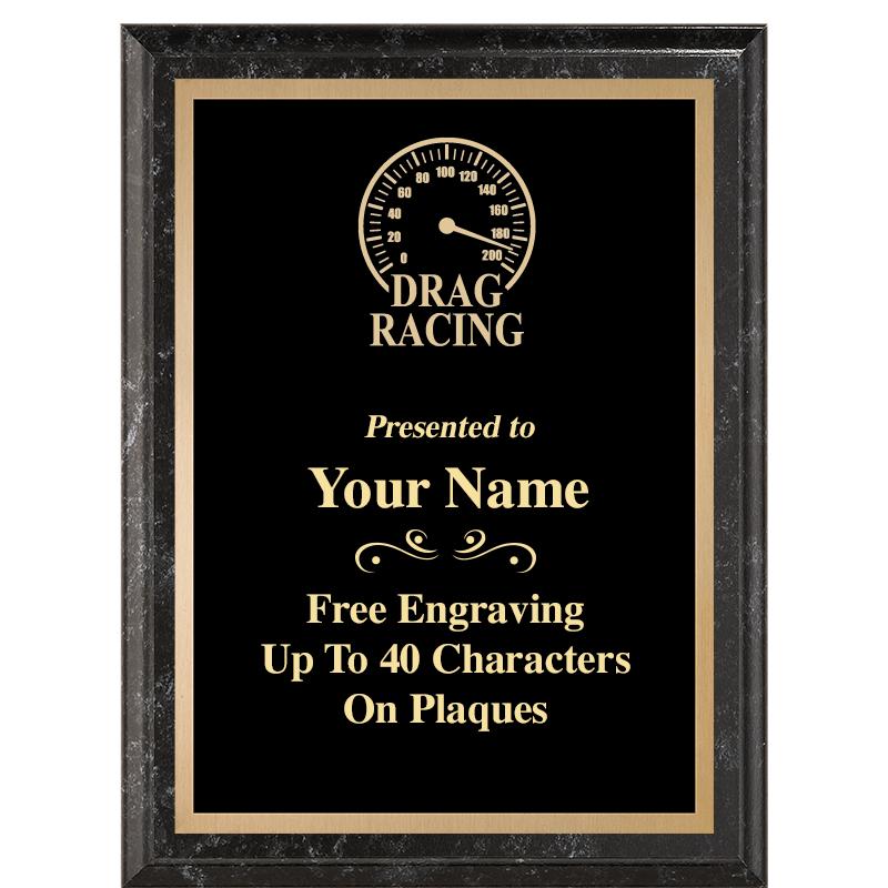 6X8 BLACK MARBLEIZED PLAQUE