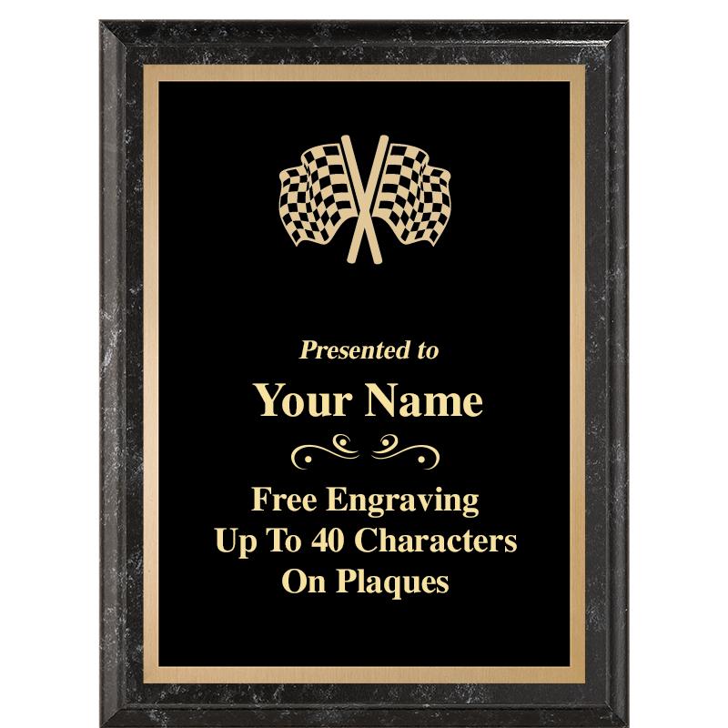 6X8 BLACK MARBLEIZED PLAQUE