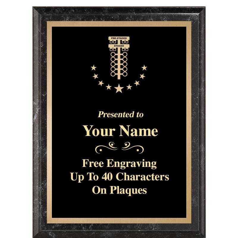 6X8 BLACK MARBLEIZED PLAQUE