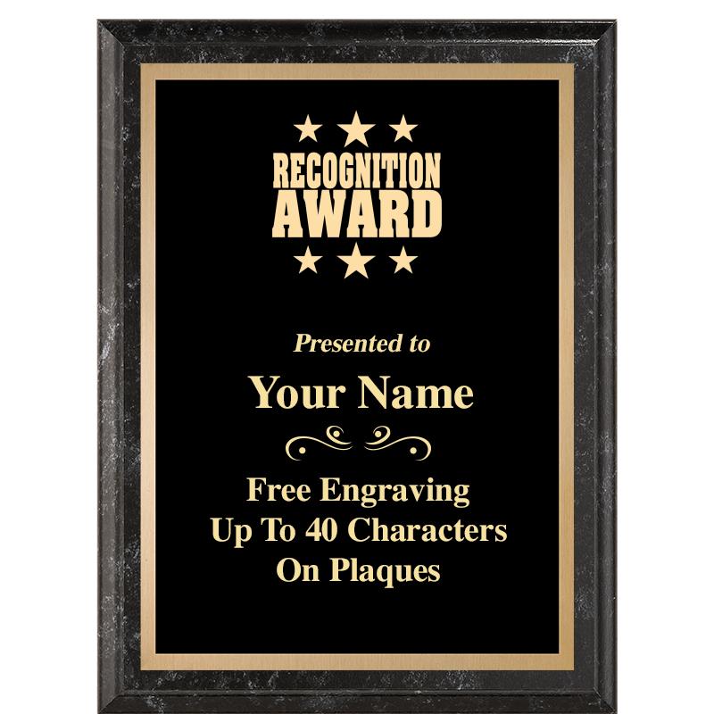 6X8 BLACK MARBLEIZED PLAQUE