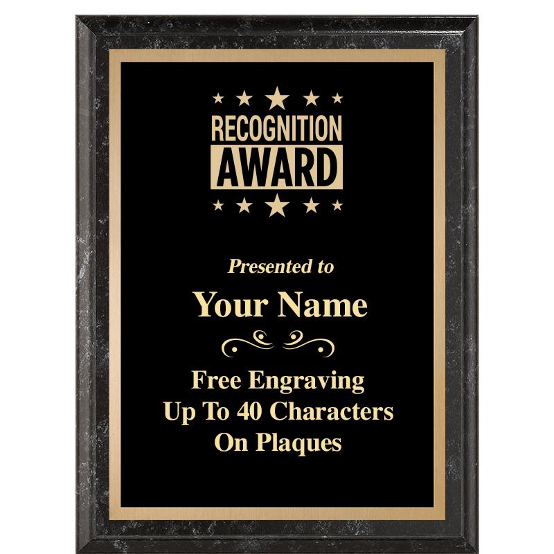 6X8 BLACK MARBLEIZED PLAQUE