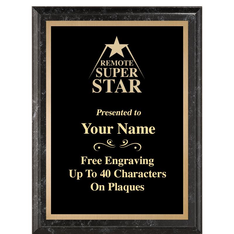 6X8 BLACK MARBLEIZED PLAQUE