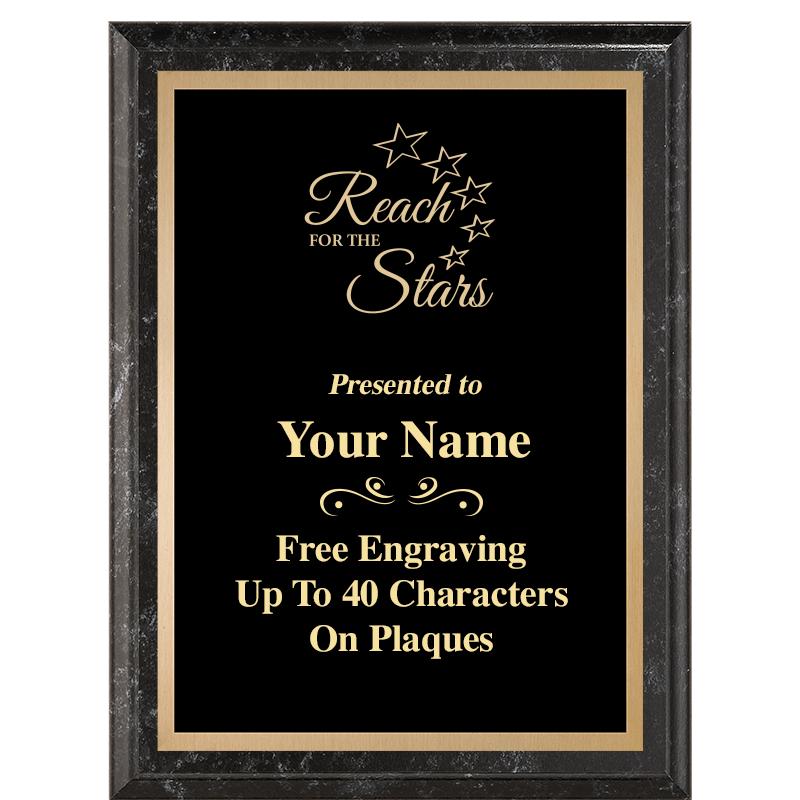 6X8 BLACK MARBLEIZED PLAQUE