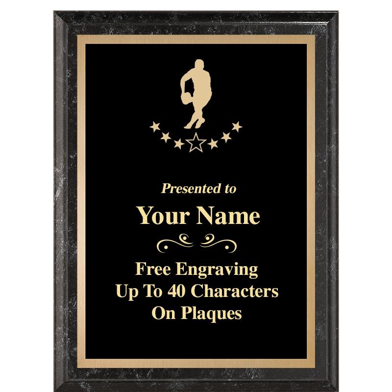 6X8 BLACK MARBLEIZED PLAQUE