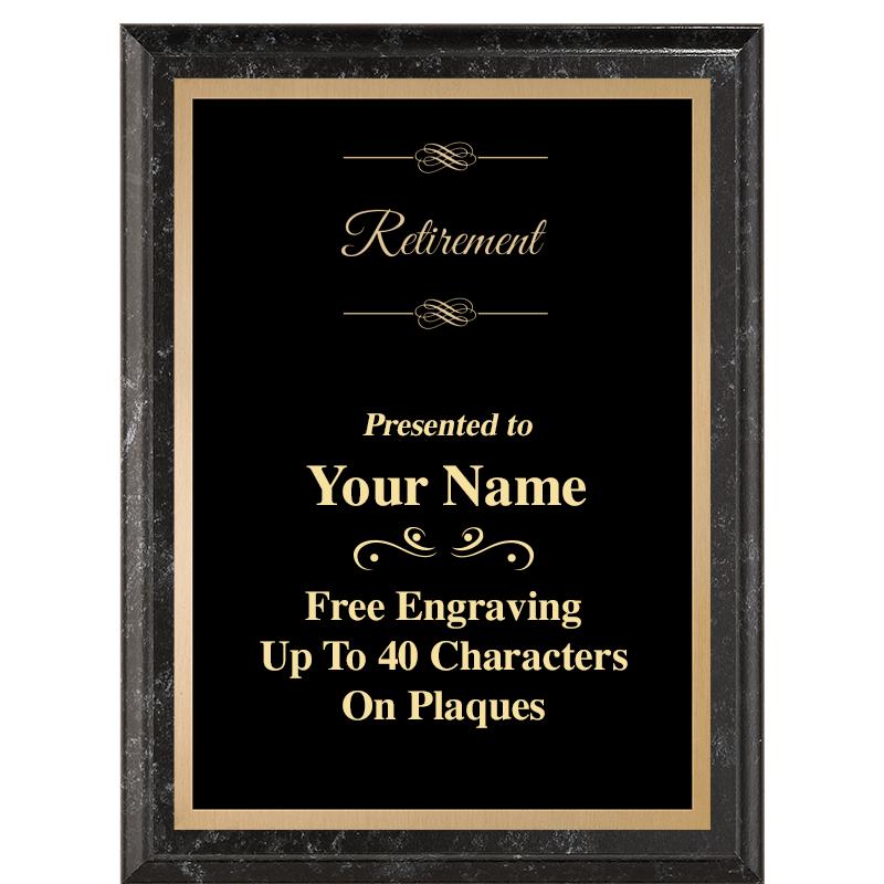 6X8 BLACK MARBLEIZED PLAQUE