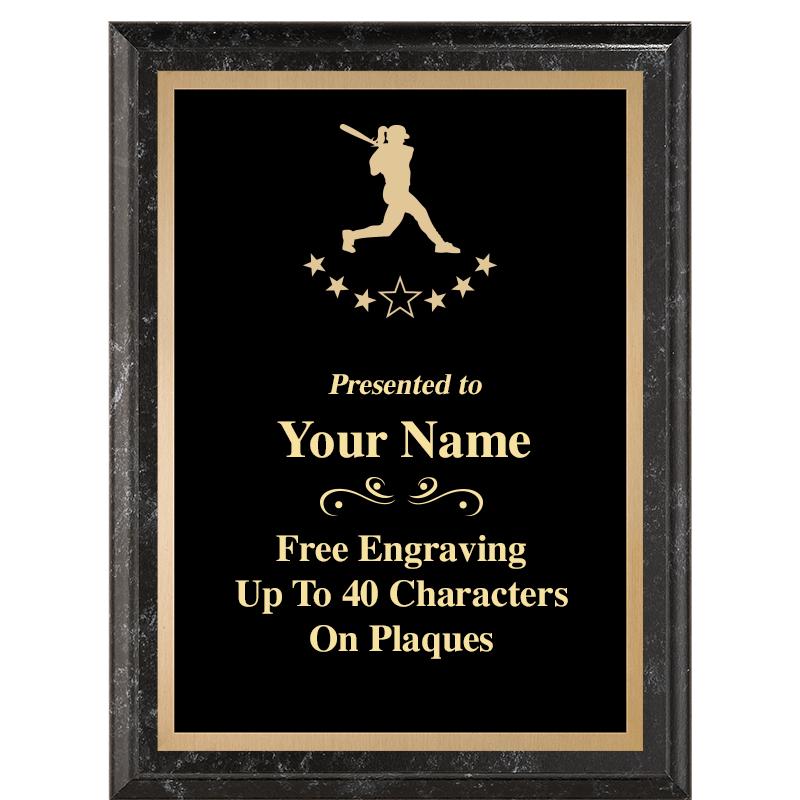 6X8 BLACK MARBLEIZED PLAQUE