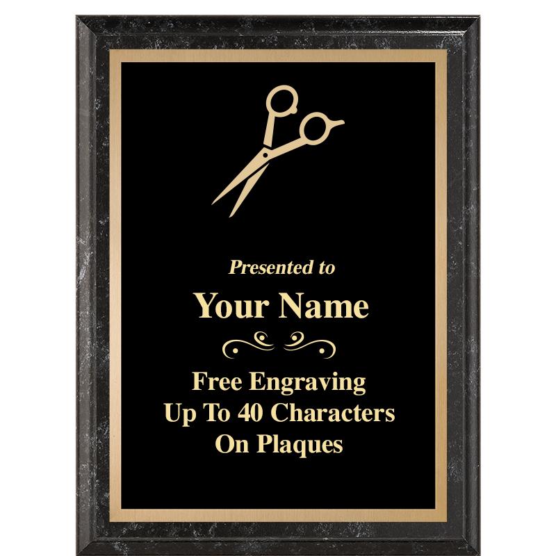 6X8 BLACK MARBLEIZED PLAQUE