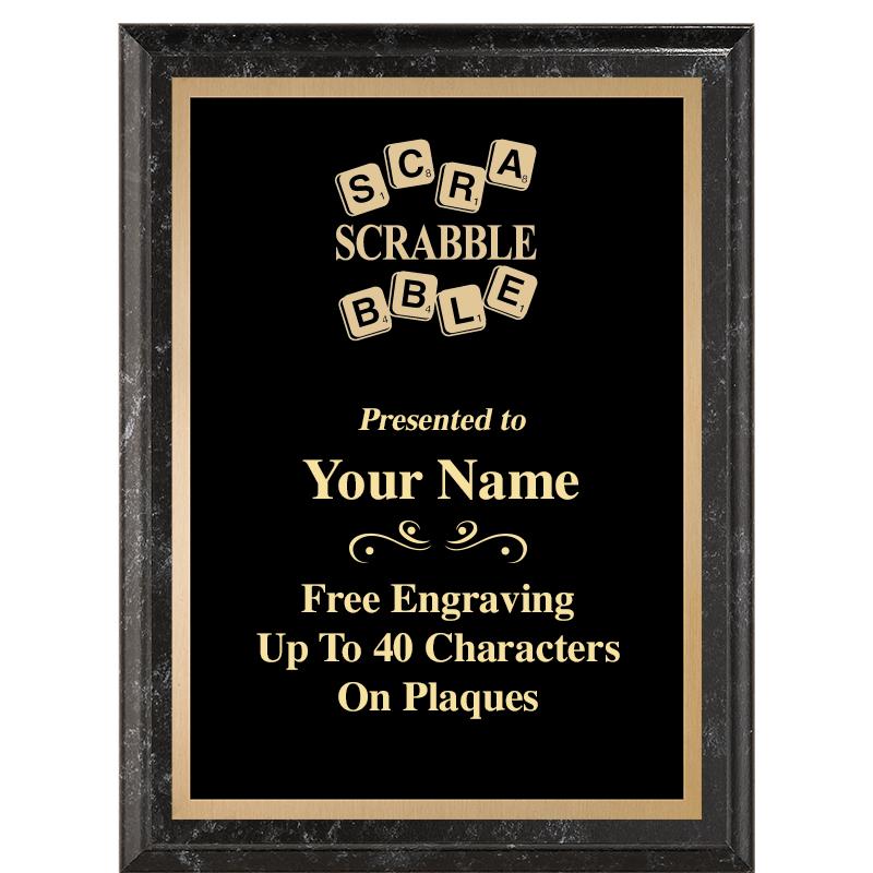 6X8 BLACK MARBLEIZED PLAQUE