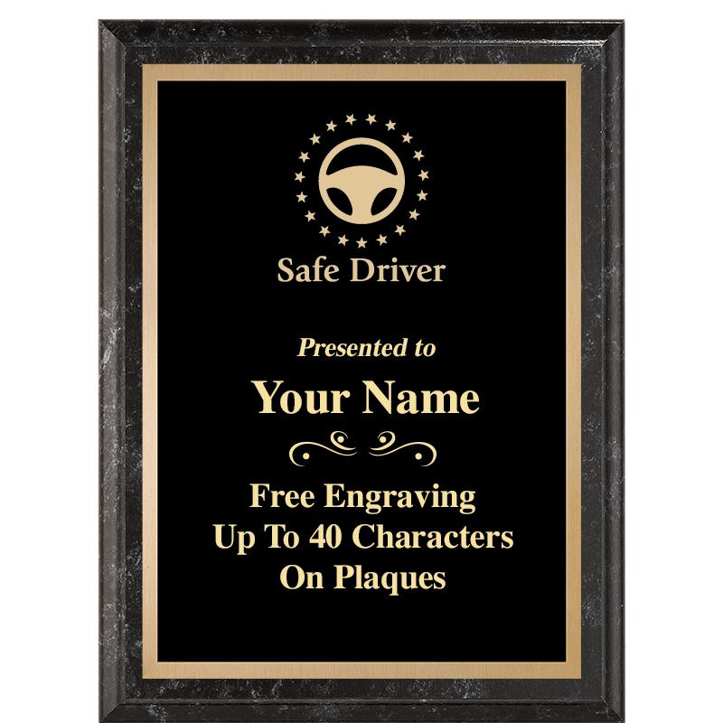 6X8 BLACK MARBLEIZED PLAQUE