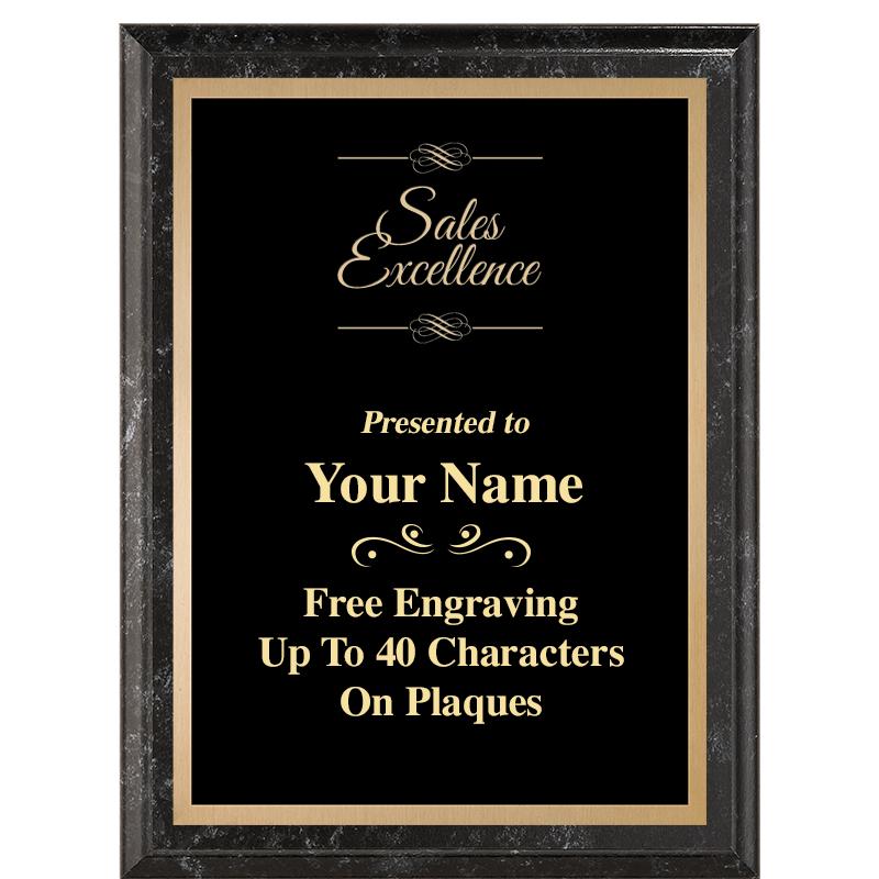 6X8 BLACK MARBLEIZED PLAQUE