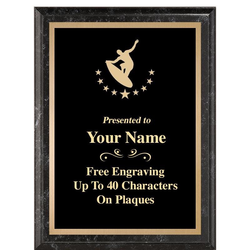 6X8 BLACK MARBLEIZED PLAQUE