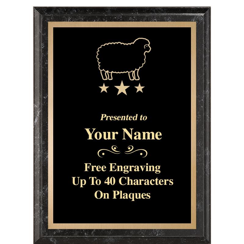 6X8 BLACK MARBLEIZED PLAQUE