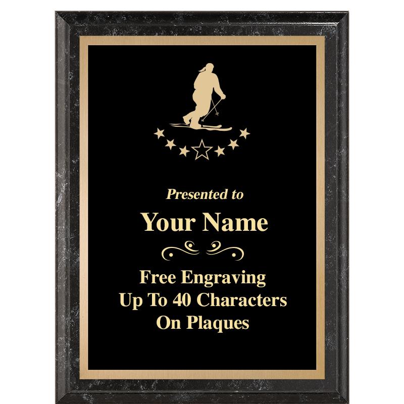 6X8 BLACK MARBLEIZED PLAQUE