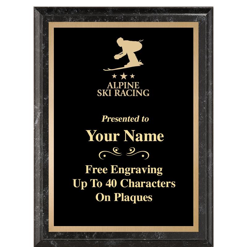 6X8 BLACK MARBLEIZED PLAQUE