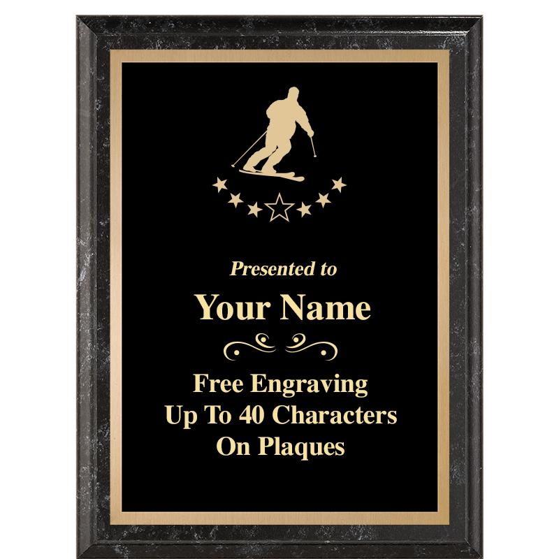 6X8 BLACK MARBLEIZED PLAQUE