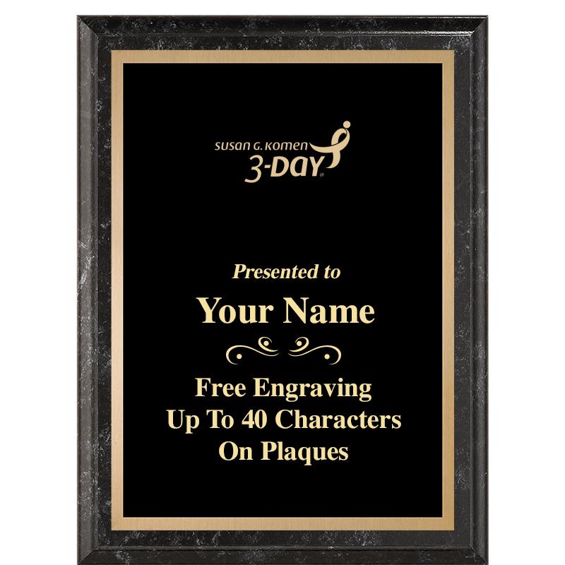 6X8 BLACK MARBLEIZED PLAQUE