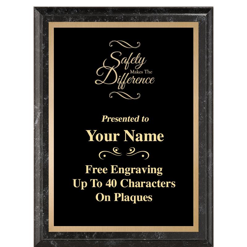 6X8 BLACK MARBLEIZED PLAQUE