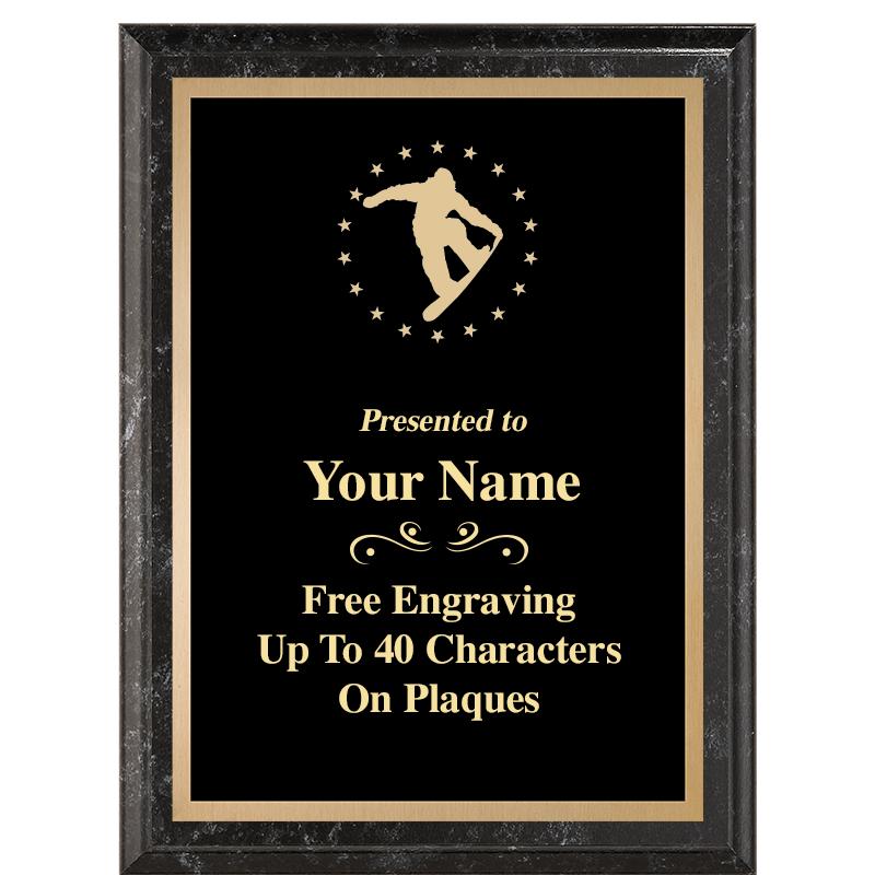 6X8 BLACK MARBLEIZED PLAQUE