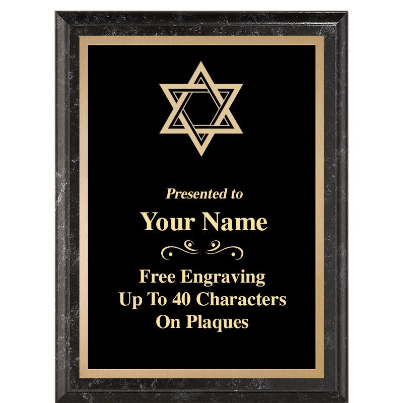 6X8 BLACK MARBLEIZED PLAQUE