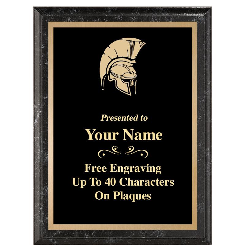 6X8 BLACK MARBLEIZED PLAQUE