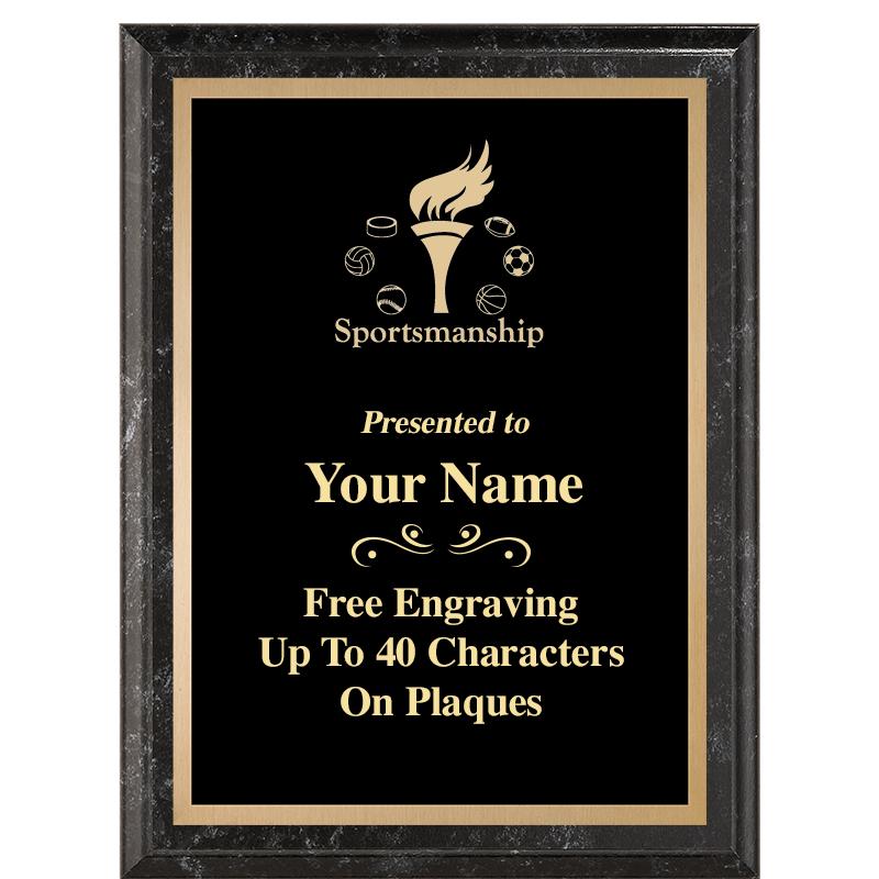 6X8 BLACK MARBLEIZED PLAQUE