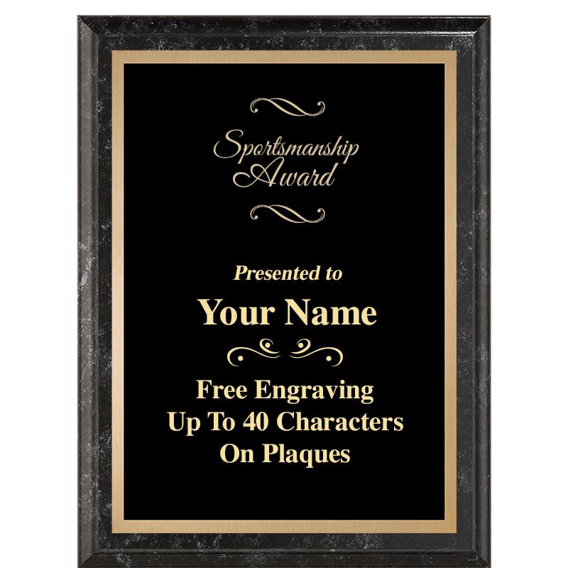 6X8 BLACK MARBLEIZED PLAQUE