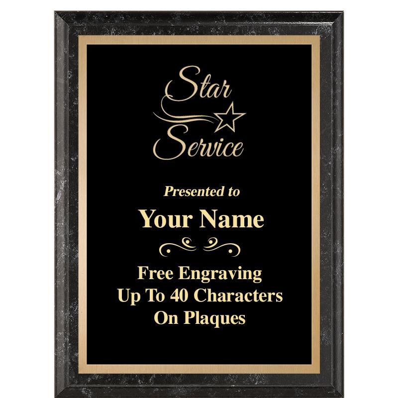 6X8 BLACK MARBLEIZED PLAQUE