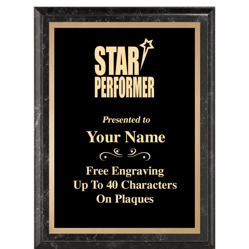 6X8 BLACK MARBLEIZED PLAQUE