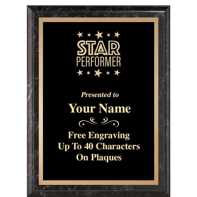 6X8 BLACK MARBLEIZED PLAQUE