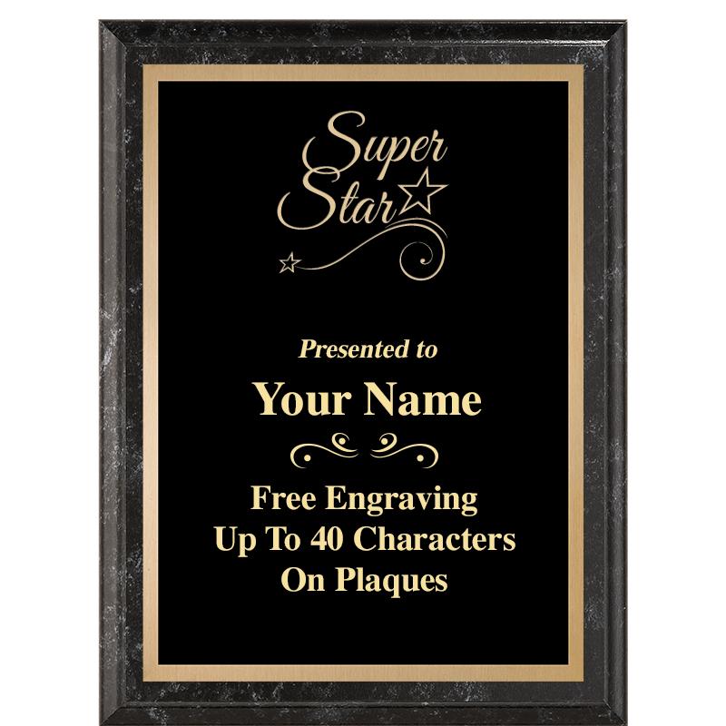 6X8 BLACK MARBLEIZED PLAQUE