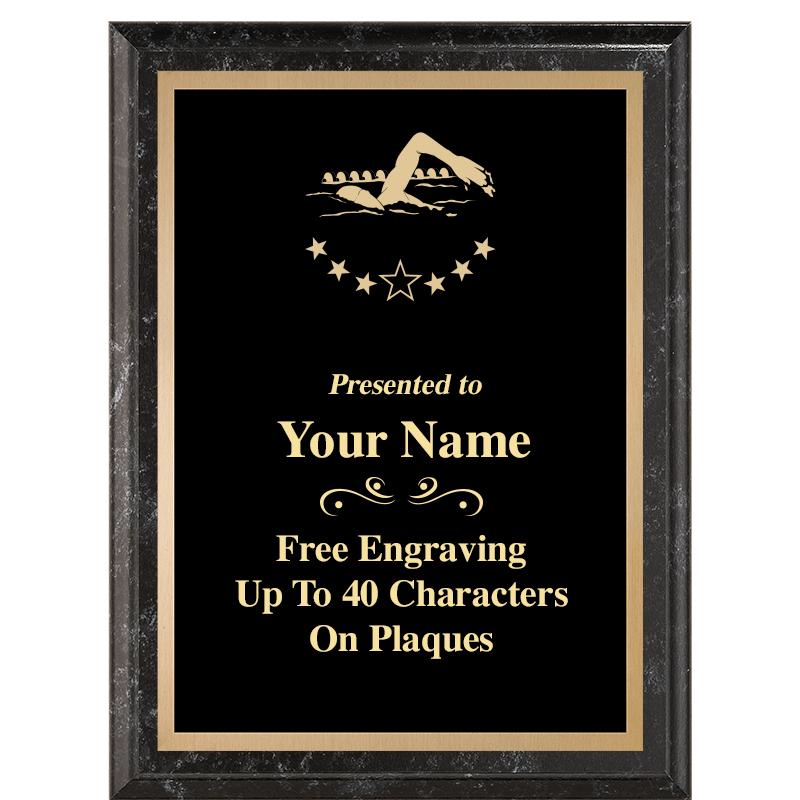 6X8 BLACK MARBLEIZED PLAQUE