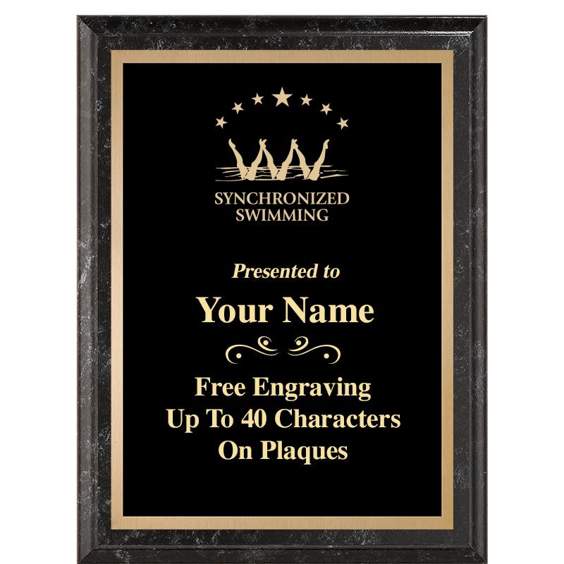 6X8 BLACK MARBLEIZED PLAQUE