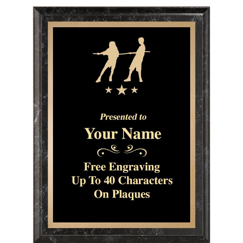 6X8 BLACK MARBLEIZED PLAQUE