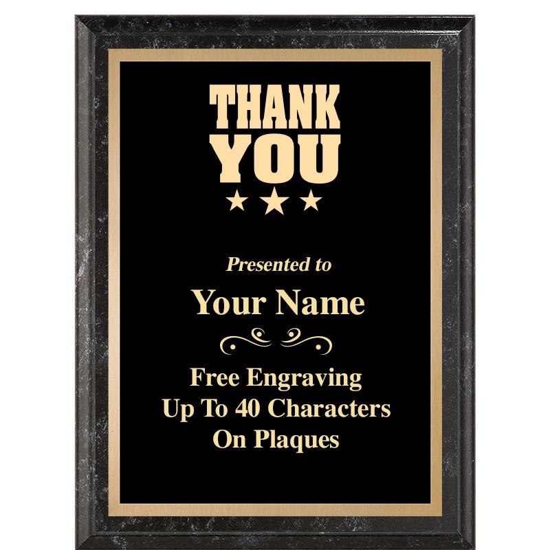 6X8 BLACK MARBLEIZED PLAQUE