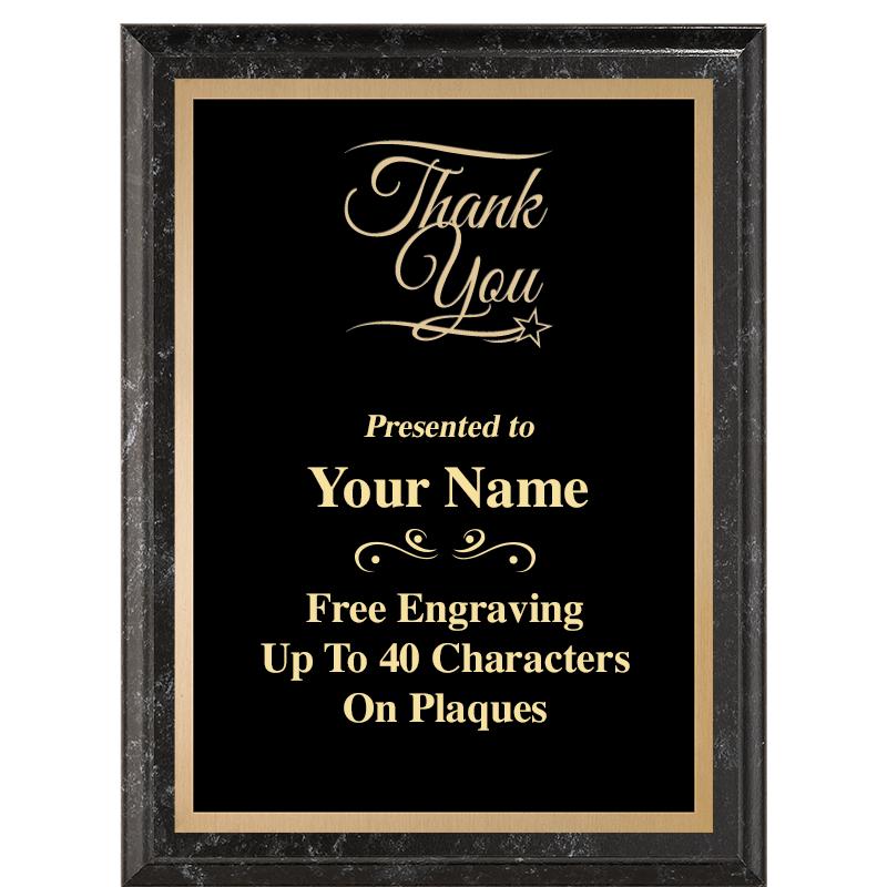 6X8 BLACK MARBLEIZED PLAQUE