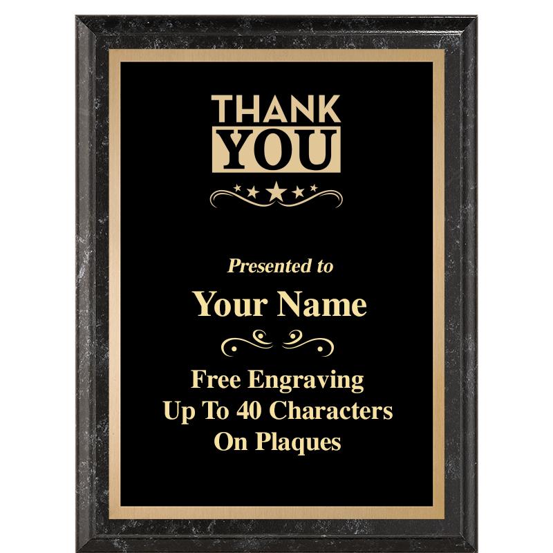 6X8 BLACK MARBLEIZED PLAQUE