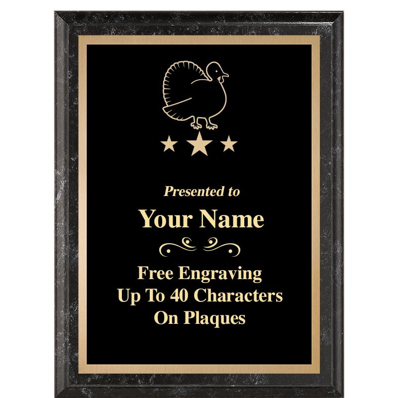 6X8 BLACK MARBLEIZED PLAQUE