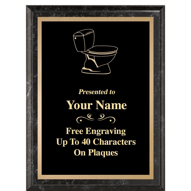 6X8 BLACK MARBLEIZED PLAQUE