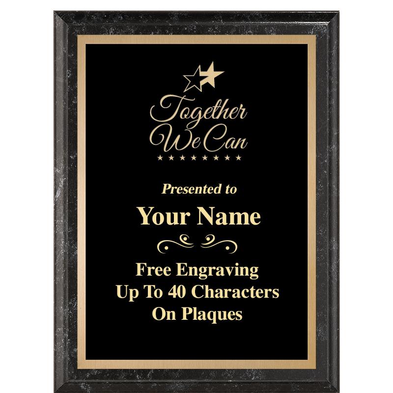 6X8 BLACK MARBLEIZED PLAQUE