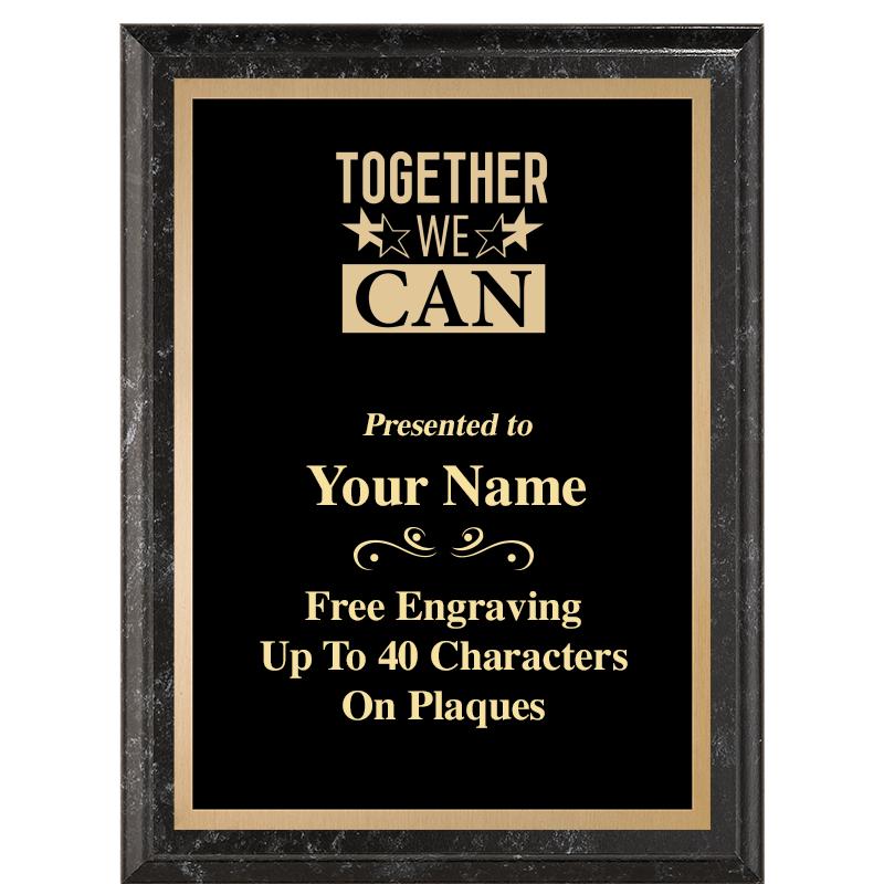 6X8 BLACK MARBLEIZED PLAQUE