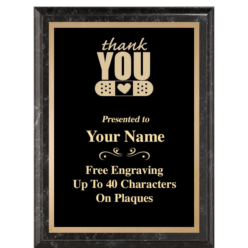 6X8 BLACK MARBLEIZED PLAQUE