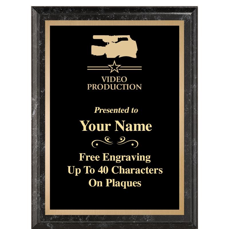 6X8 BLACK MARBLEIZED PLAQUE