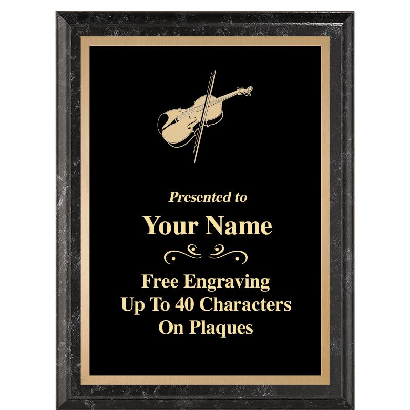 6X8 BLACK MARBLEIZED PLAQUE