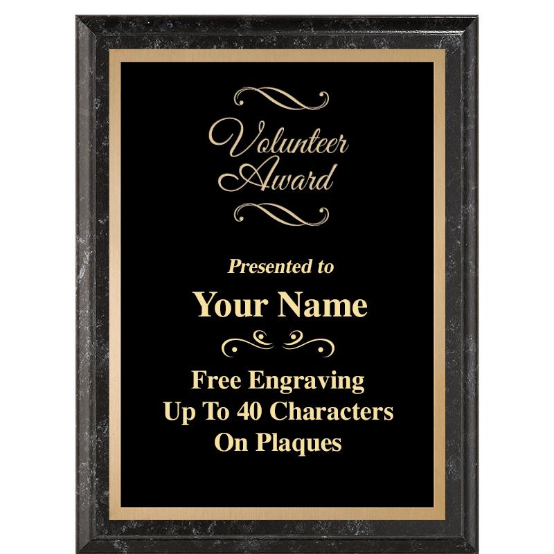 6X8 BLACK MARBLEIZED PLAQUE