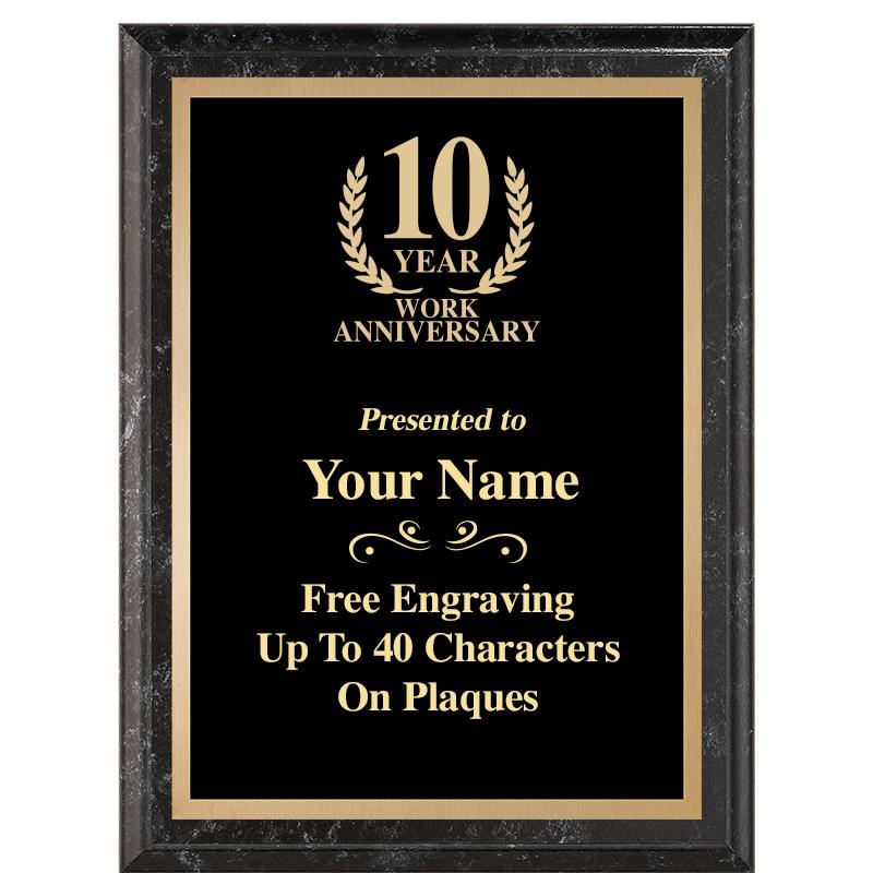 6X8 BLACK MARBLEIZED PLAQUE