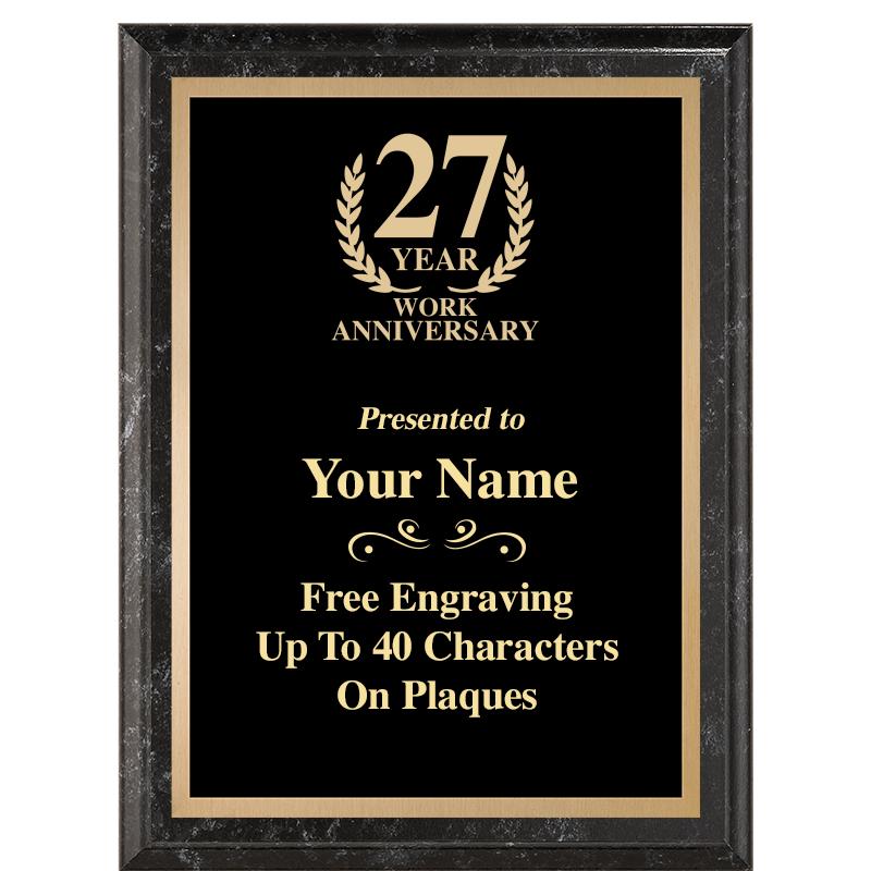 6X8 BLACK MARBLEIZED PLAQUE