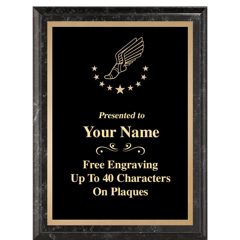 6X8 BLACK MARBLEIZED PLAQUE