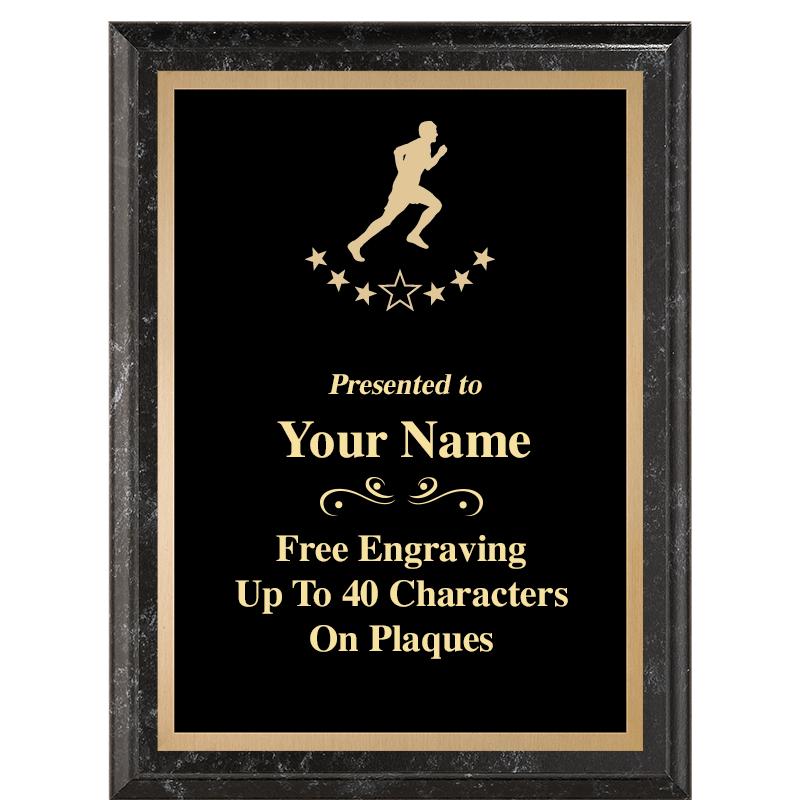 6X8 BLACK MARBLEIZED PLAQUE